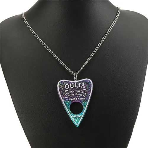 purple blue 1 шт Женское Ожерелье Многоцветная Смола Ouija PlatePendant для детей подарок на день рождения женские ювелирные изделия - Окраска металла: purple blue