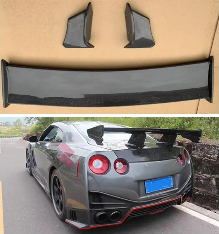 High Quality CARBON FIBER ROOF REAR WING TRUNK LIP SPOILER FOR Nissan R35 GT-R GTR 2008- Year N Style