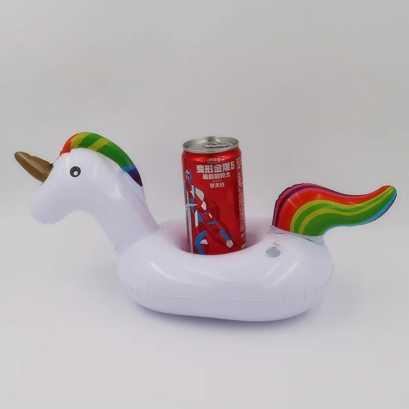 INS Hot Selling No Ear-Inflatable Unicorn Cup Holder Inflatable Water Coasters Beverage Cup Saucer