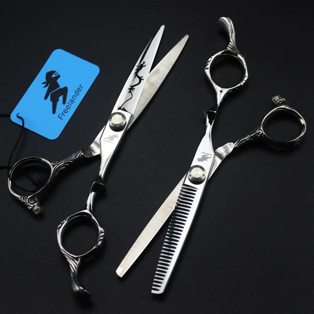 Freelander 6.0 Inch Professional Hairdressing Scissors Set Hair Cutting Thinning Scissors Barber Shears Makas