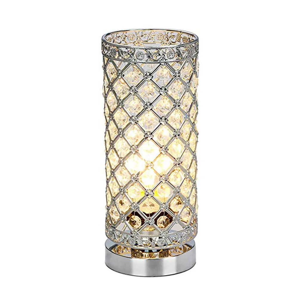 

European Luxury Led Crystal Table Lamp Home Bedroom Living Room Decorative Light Hardware Plating Warm Lighting Fixture