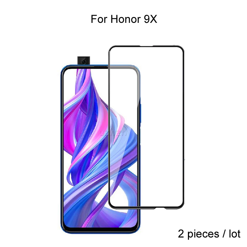 

2pcs For Huawei Honor 9X Full Cover 0.26mm Premium Tempered Glass Screen Protector Protective Glass For Huawei Honor 9X