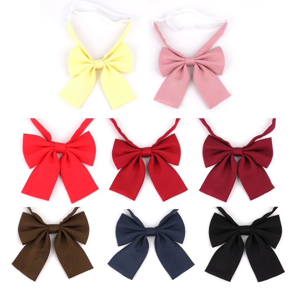 Bow Tie Ladies Large Bowtie Oversize Bow tie For Women Uniform Collar Butterfly Bow knot Adult Solid Ties Cravats Girls Red Bowties