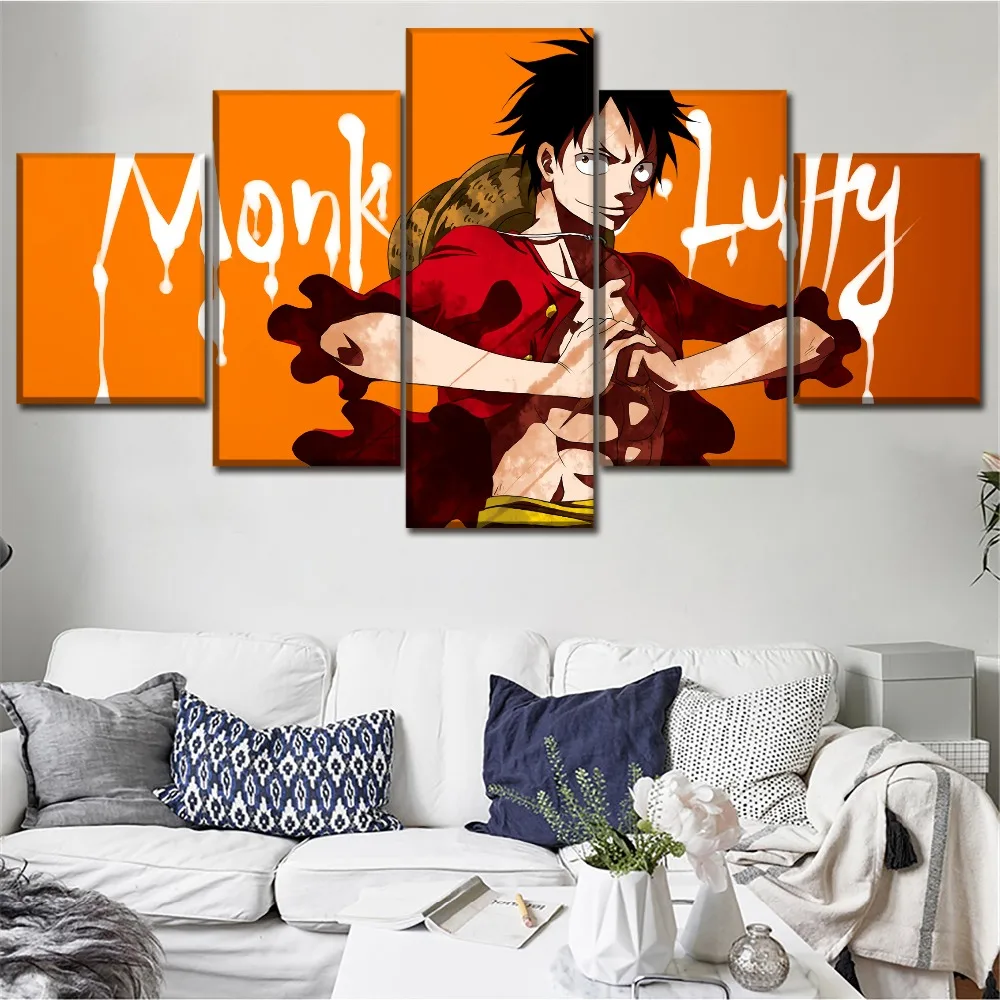 Холст HD принты Аниме One Piece Живопись стены Искусство домашний Декор 5 шт. Обезьяна