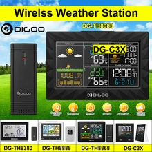 Digoo DG-TH8988 lcd cor estação meteorológica + sensor remoto ao ar livre termômetro umidade snooze relógio nascer do sol calendário