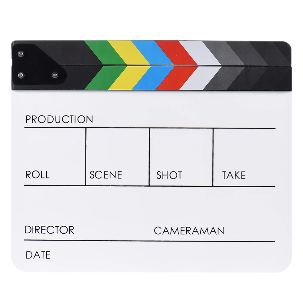 Andoer camera accessories Acrylic Clapboard Clap-stick Clapper Board Slate for Film Movie Cut Action Scene