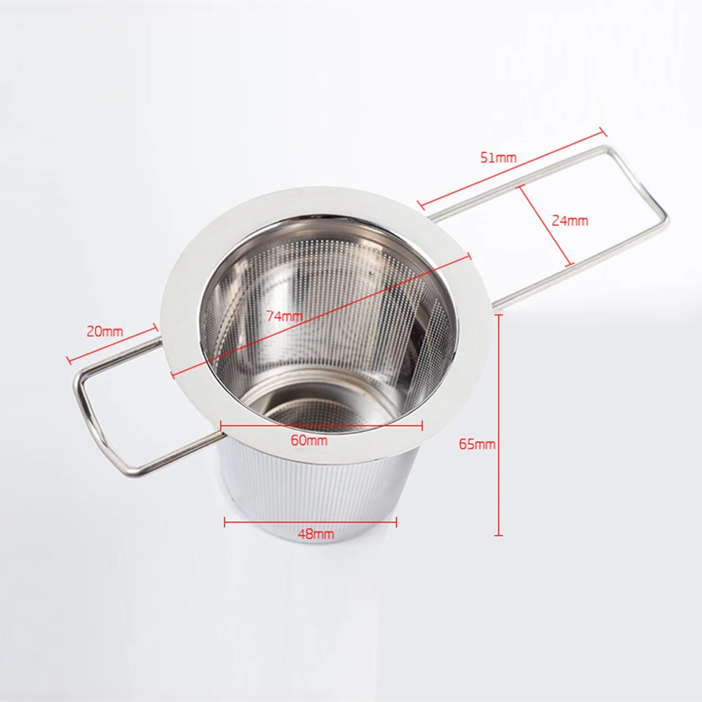 Reusable Stainless Steel Tea Infuser Basket Fine Mesh Tea Strainer With 2 Handles Lid Tea and Coffee Filters for Loose Tea Leaf