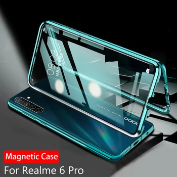 

Magnetic Absorption Case for OPPO Realme 6 Pro Case Clear Tempered Glass Cover for Realme 6s 6i Narzo 10A 10 Cover 360 Coque