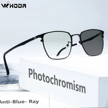 Ультралегкие фотохромные очки унисекс с защитой от синего излучения, квадратные оправы для очков CR39 Fliter и солнцезащитные очки UV400