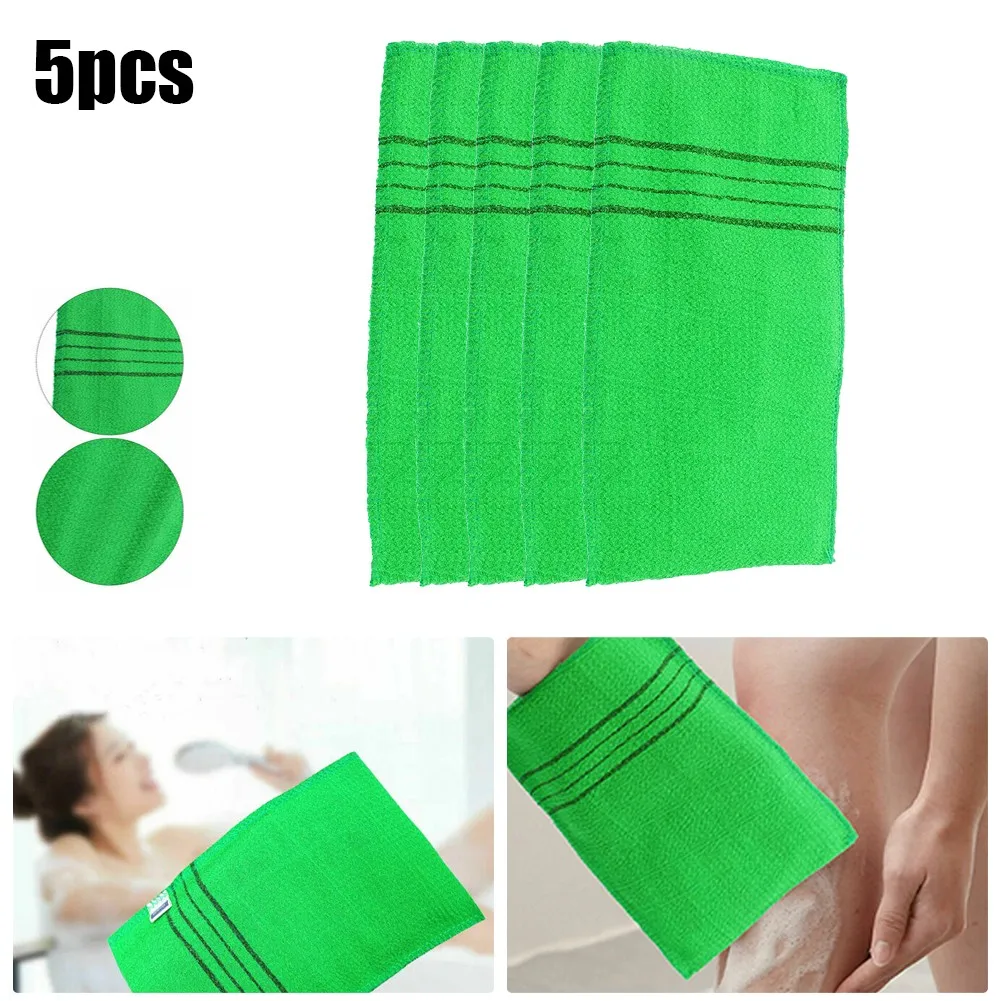 5pcs-korean-asian-exfoliating-bath-washcloth-body-scrub-shower-wash