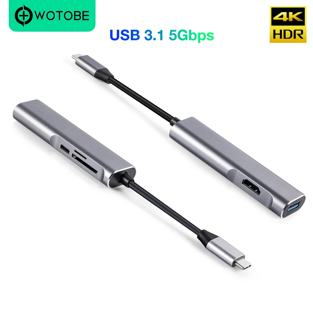 Док-станция USB Type-C HDMI 4K SD/TF 5 Гбит/с | Мобильные телефоны и аксессуары