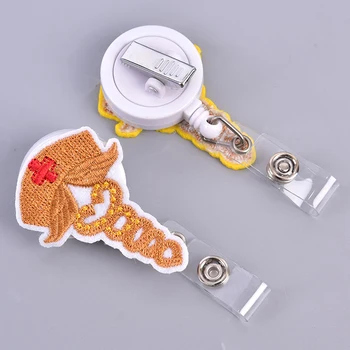 

2Colors Top Quality Fashion Cartoon Retractable Doctor Nurse Badge Reel cute Students ID Card Badge Holder
