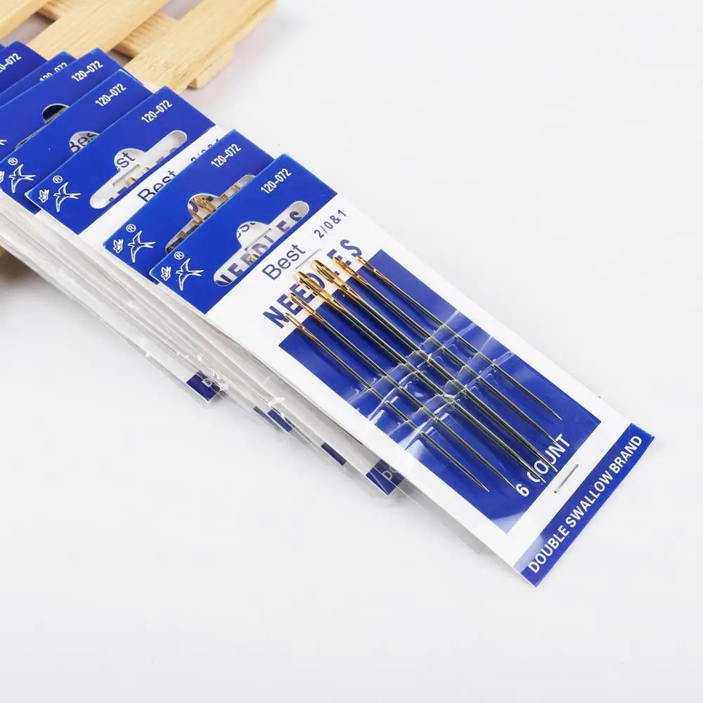 6pcs Multisize Gold Tail Large Eye Sewing Needles Hand Sewing Needle