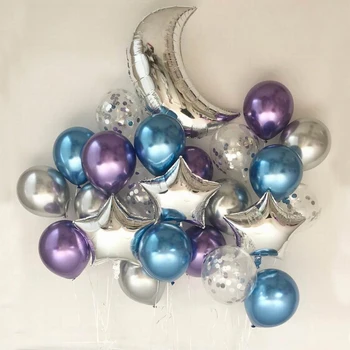 

16pcs Moon and Star Foil Balloons Bouquet Confetti balloons Baby Shower Wedding Birthday Party Decorations Gender Reveal Globos