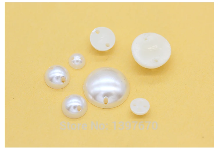 5mm 6mm 8mm 10mm 12mm 14mm Ivory Color Sewing Pearl Beads Sew On ABS  Acrylic With Holes Flatback Half Round for Wedding Dress - AliExpress