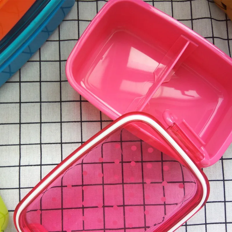 Милая пластиковая коробка Bento для пикника, однослойный Ланч-бокс для детей на открытом воздухе, 1 шт. контейнер для хранения еды, коробка для еды