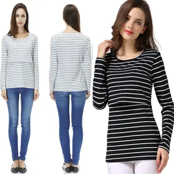 

Spring Women's Maternity Breastfeeding Clothes Cute Nursing Cotton Shirt/Tops
