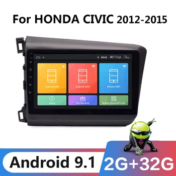 

9 inch Android 9.1 Car Radio DVD Multimidia Video Player Navigation GPS Autoradio For HONDA CIVIC 2012-2015 2din 2 Din Head Unit