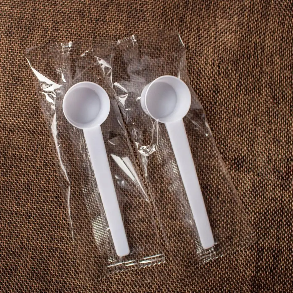 100pack 5g10ml Plastic Measuring Spoons In White Blue Transparent, Free  Shipping