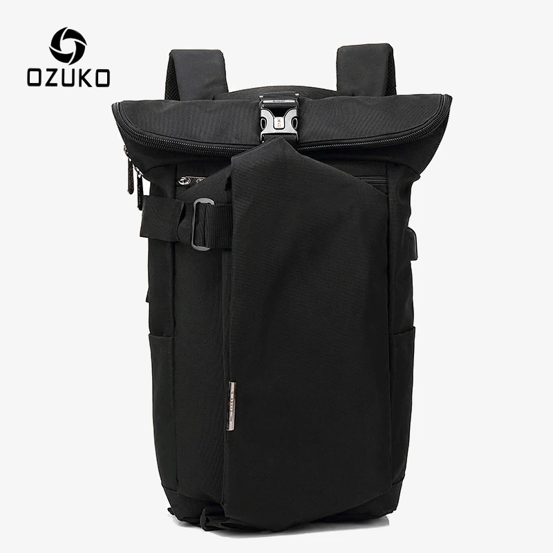 OZUKO, мужские рюкзаки 15,6 дюймов для ноутбука, модный рюкзак для мужчин, USB зарядка, Оксфорд, рюкзак для путешествий, школьные сумки для студентов, Mochila