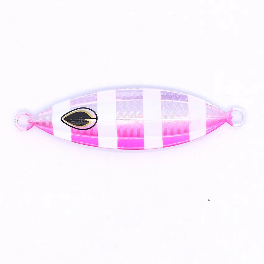 Glow Pink Zebra CASTFUN металлические приспособления 40 г, 60 г 80 г 100 г 150 г 1 шт. искусственные приманки рыболовные приманки медленно рыболовные приманки рыболовные крючки - Цвет: Glow Pink Zebra
