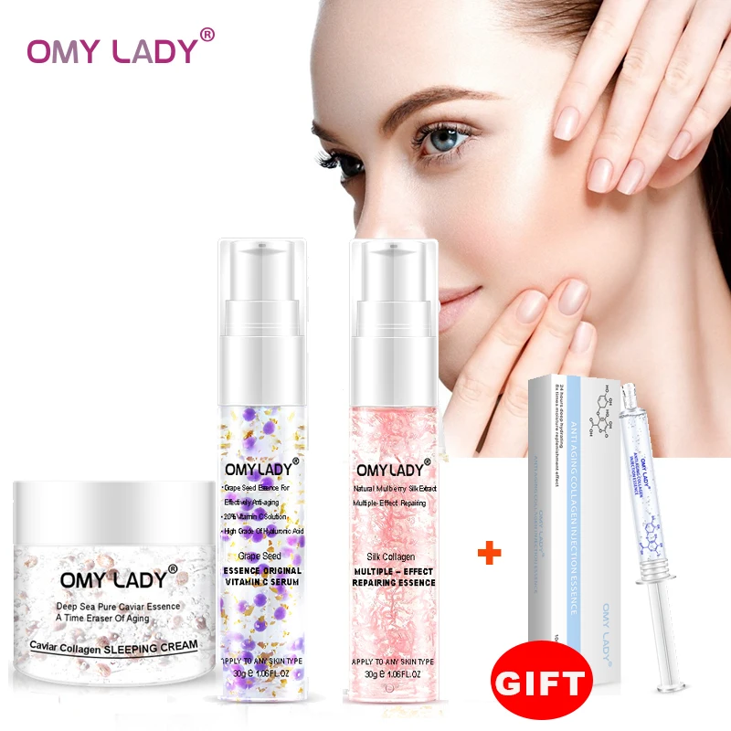3PCS OMY LADY GrapeSeed Essence Original Vitamin C Serum Face Cream Liquid Essence Delay Aging Reduce Wrinkles Moisturizing Skin 3PCS OMY LADY GrapeSeed Essence Original Vitamin C Serum Face Cream Liquid Essence Delay Aging Reduce Wrinkles Moisturizing Skin