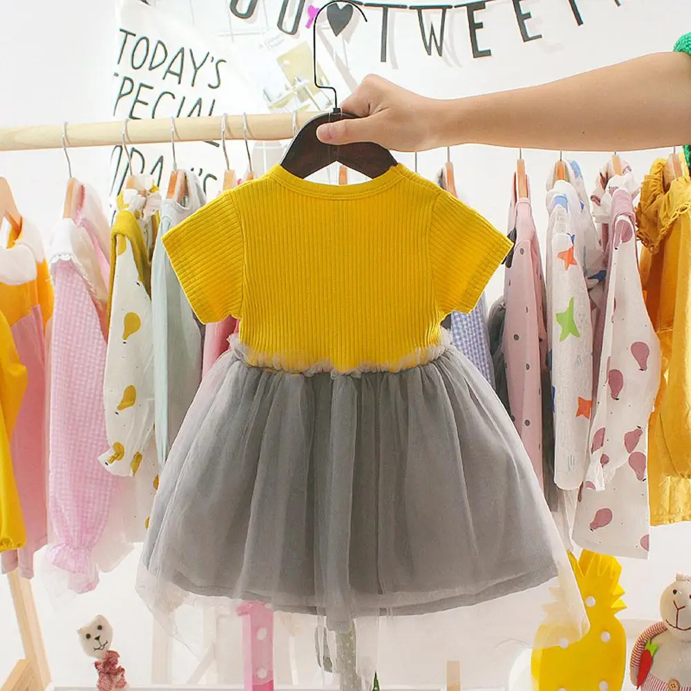 Baby Girl Dress Girl Summer Dress O-Neck Wedding Beach Family Celebrations Girl Princess Dresses Cotton Vacation Cosplay