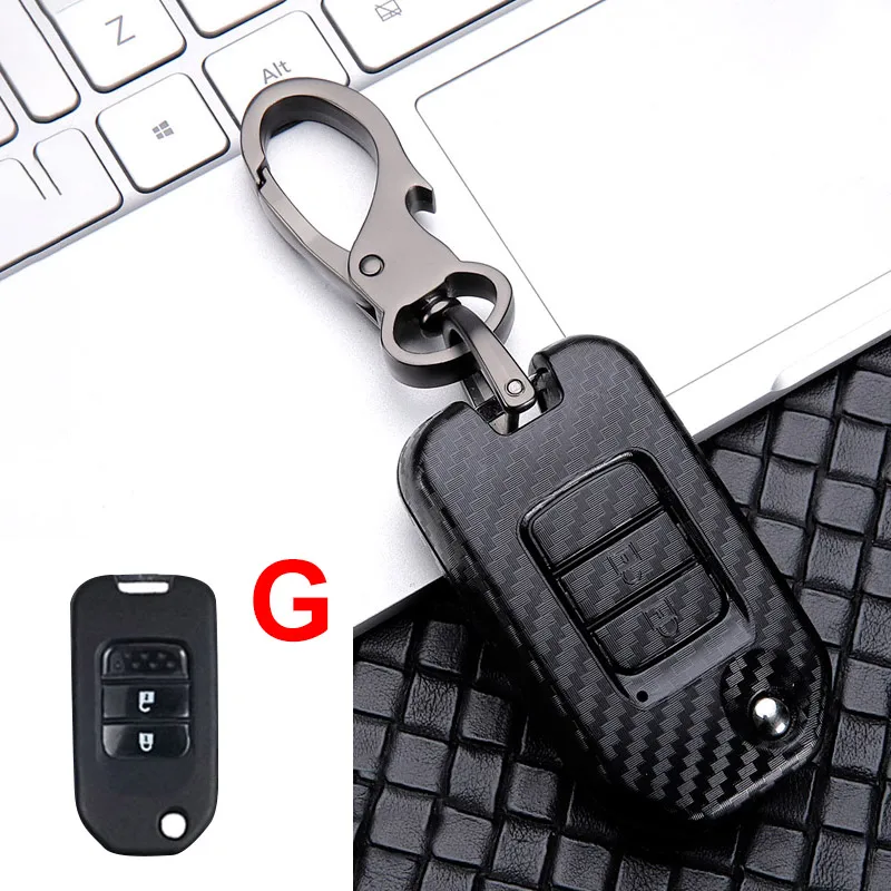 G Чехол для ключей автомобиля из углеродного волокна ABS для Honda Civic CRV HR-V Odyssey Accord City Pilot Vezel Jazz BRV XR-V Fit Freed - Название цвета: G
