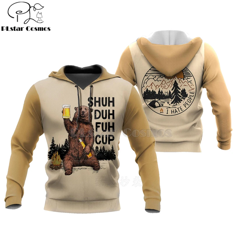 

PLstar Cosmos Animal Bear Hunting I hate people Love Camping Funny New Fashion 3D Zipper/Hoodies/Sweatshirts/Jacket/Men/Women-6