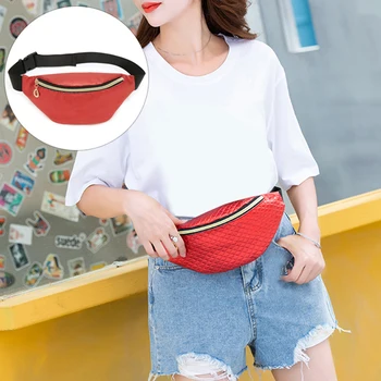 

Baellerry Banana Fanny Pack Women Belt Bag Unisex Double Zipper Bags Leather Crossbody Man Purse Waist Bag Chest Phone Pouch