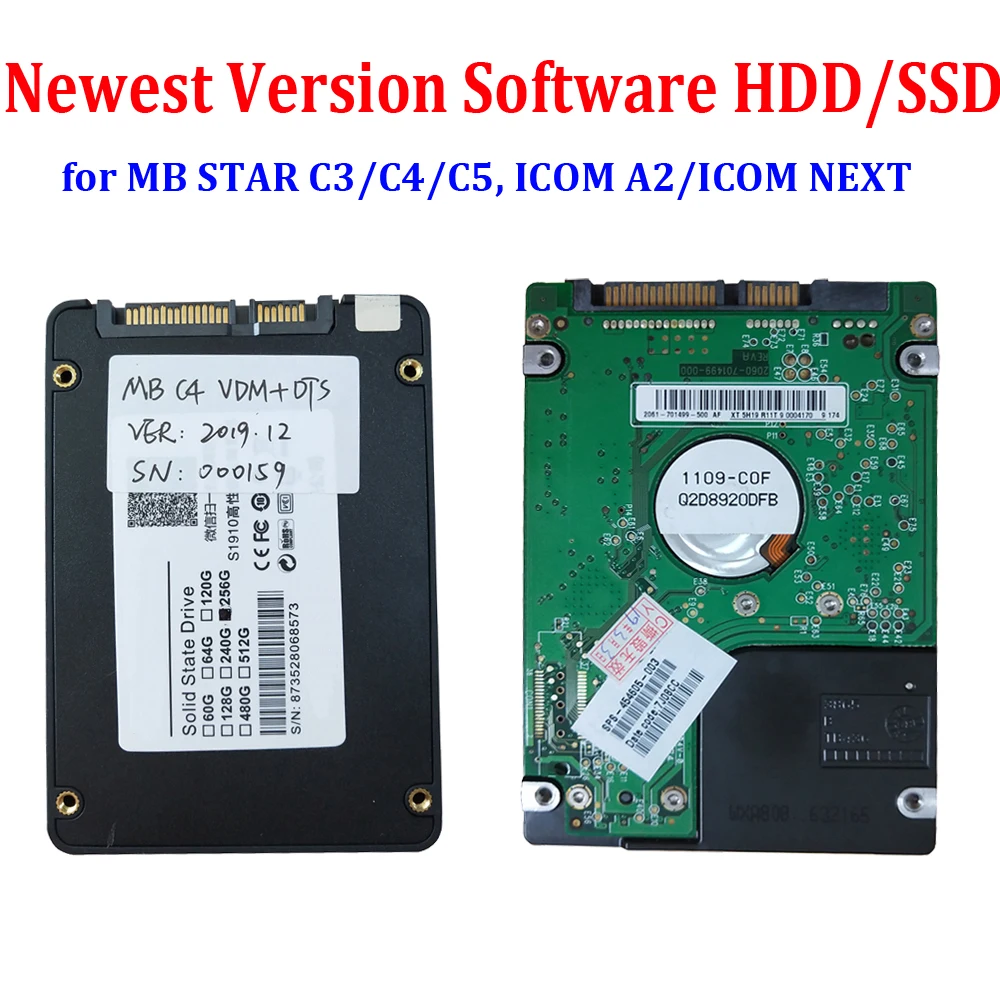 Новейшее полное Программное обеспечение HDD/SSD для MB STAR C3/C4/C5 ICOM A2/NEXT V2019.12 работает D630 CF19 X200t большинство ноутбуков Активация