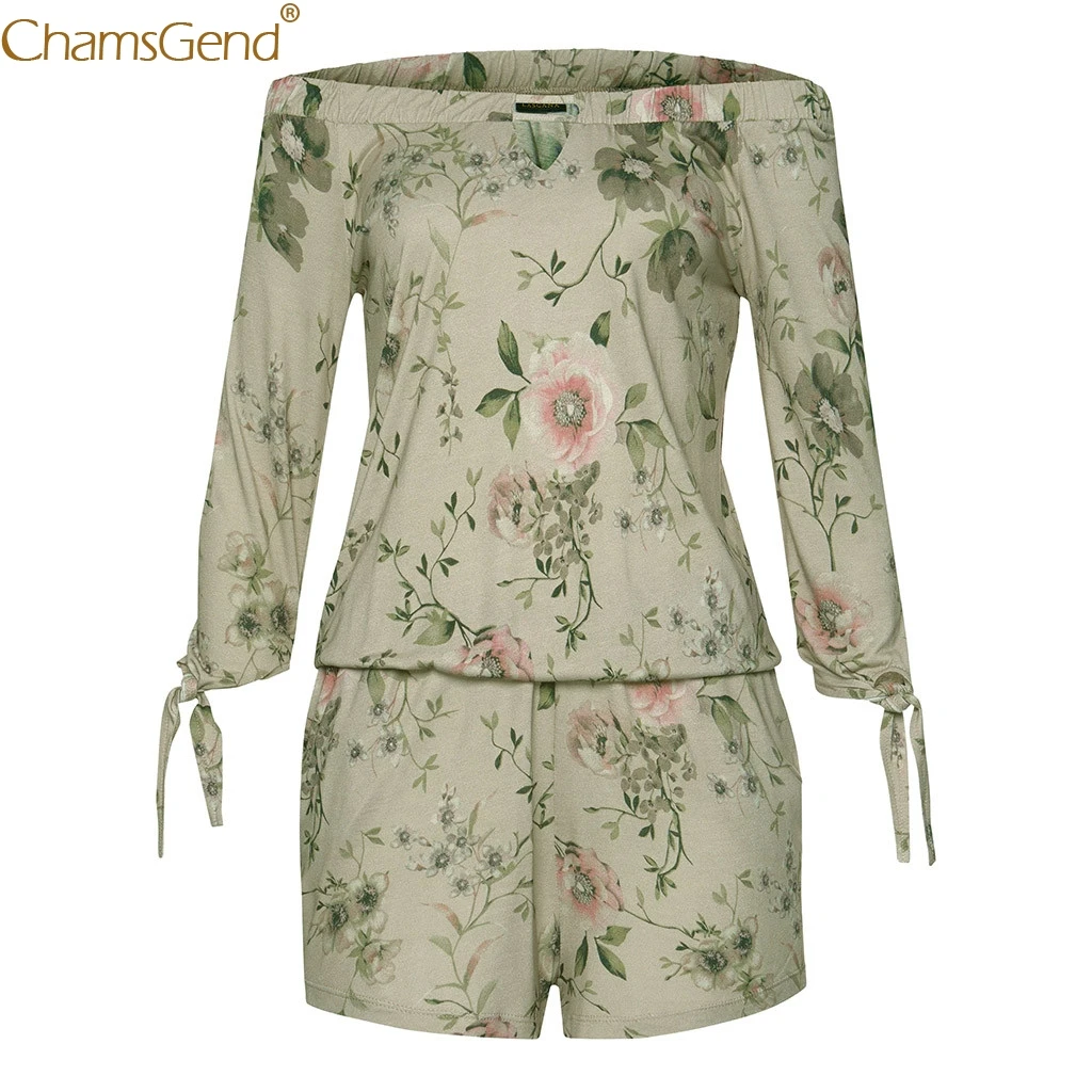 Женские комбинезоны Elegantes летний праздничный мини-костюм пляжного типа зеленого цвета в богемном стиле с принтом летние шорты комбинезон Jul