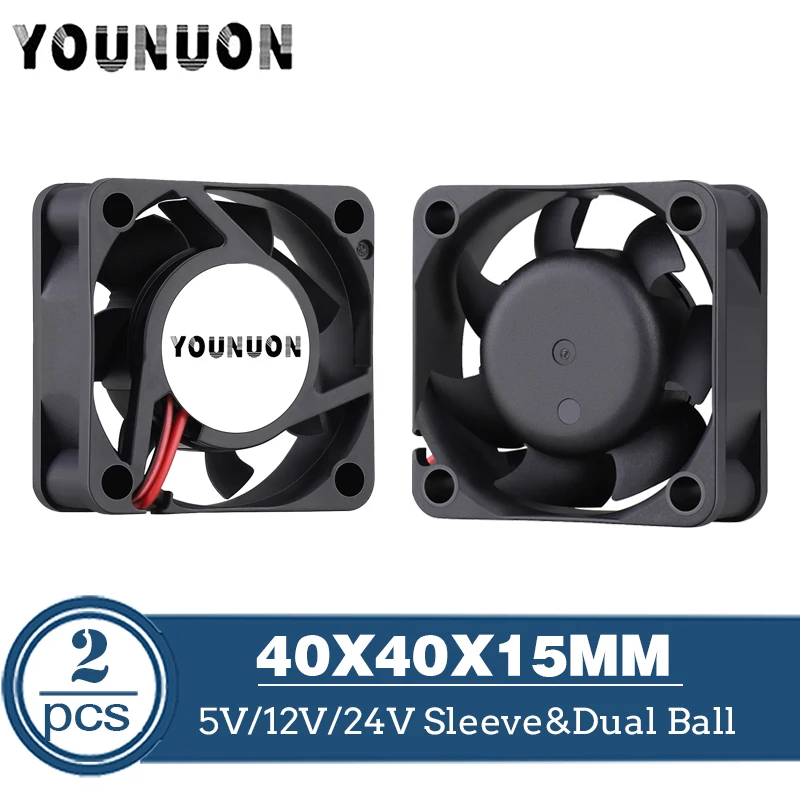 DC 40mm 40x40x15mm 5V 12V 24V Brushless Cooling Fan Sleeve&Dual Ball Bearing for PC Laptop Computer aokin 4020 40mm brushless cooling fan 40x40x20mm cooler 12v 24v dc fan 2 pin strong quiet for computer case heatsink 3d printer