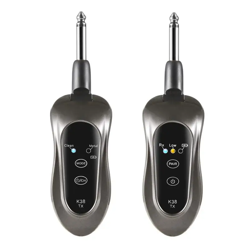 

UHF Wireless Guitar System Rechargeable Audio Transmitter Receiver 50 Feet Transmission Range for Electric Guitar Bass