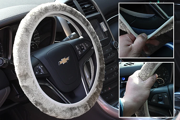 

Plush Auto Steering Wheel Cover Uinversal Car Steering-wheel Cover for Winter Universal Car-styling Car Decoration Accessories