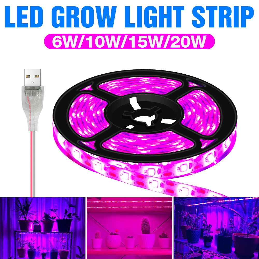 USB LED 5V Grow Light Strip Full Spectrum Strip for Indoor Plant Growing Lamp 