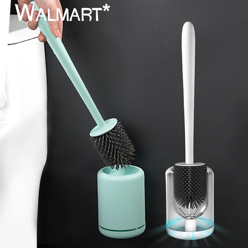 Toilet Brushes Cleaning Brushes Bathroom Silicone Bristle Strong Decontamination 
