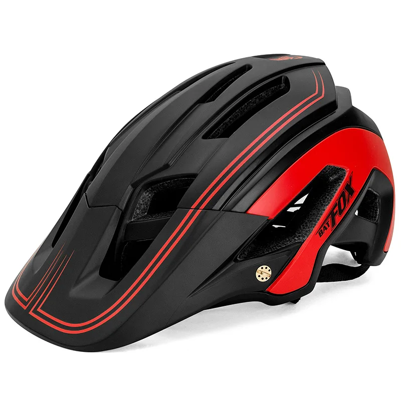 BATFOX для мужчин Велоспорт дорожный шлем для горного велосипеда Capacete Da Bicicleta велосипедный шлем Casco велосипедный шлем MTB велосипед cascos bicicleta - Цвет: Black red