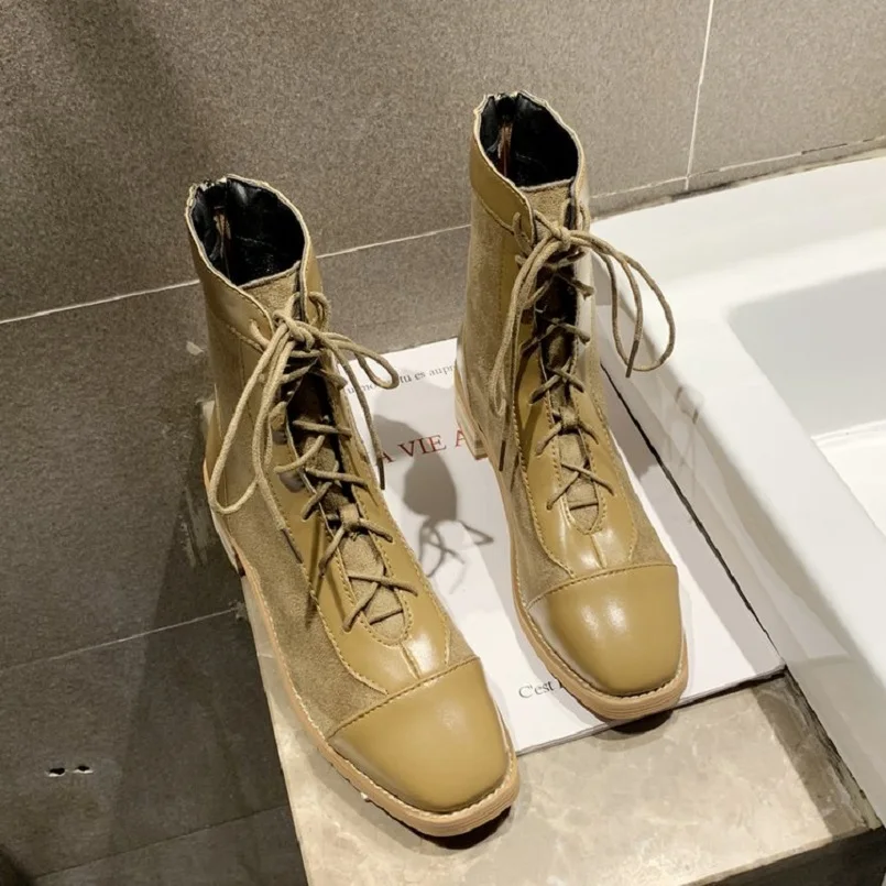 Cresfimix botas femininas/женские модные черные высокие ботинки martin с круглым носком женские повседневные осенние ботинки высокого качества коричневого цвета a7013