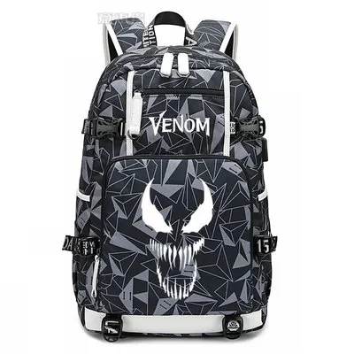 Фильм Venom рюкзак Человек-паук косплей нейлоновая школьная сумка светящиеся дорожные сумки