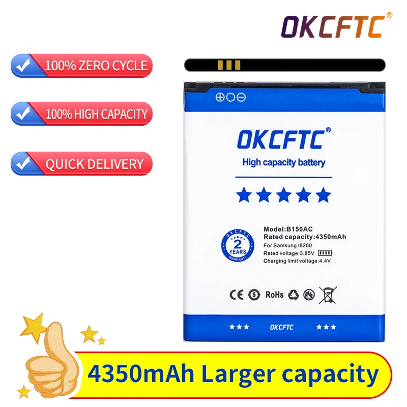 

Аккумулятор OKCFTC B150AE B150AC 4350 мАч для Samsung GALAXY Core GT I8260 I8262 G3508j G3502 G3508 G3509 G3502U B150AE