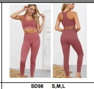 SD98 Pink 2 Однотонная женская одежда для фитнеса и йоги, бесшовные леггинсы для занятий спортом - Цвет: SD98 Pink 2