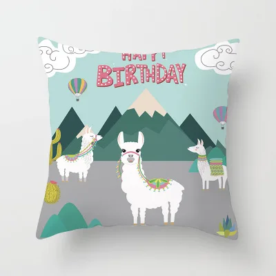 drd188-9 Наволочка для подушки ZENGIA, альпака, 45*45 см, наволочка для подушки Llama, декоративные подушки для дивана, наволочка Alpaka, для детского дня рождения - Цвет: drd188-9