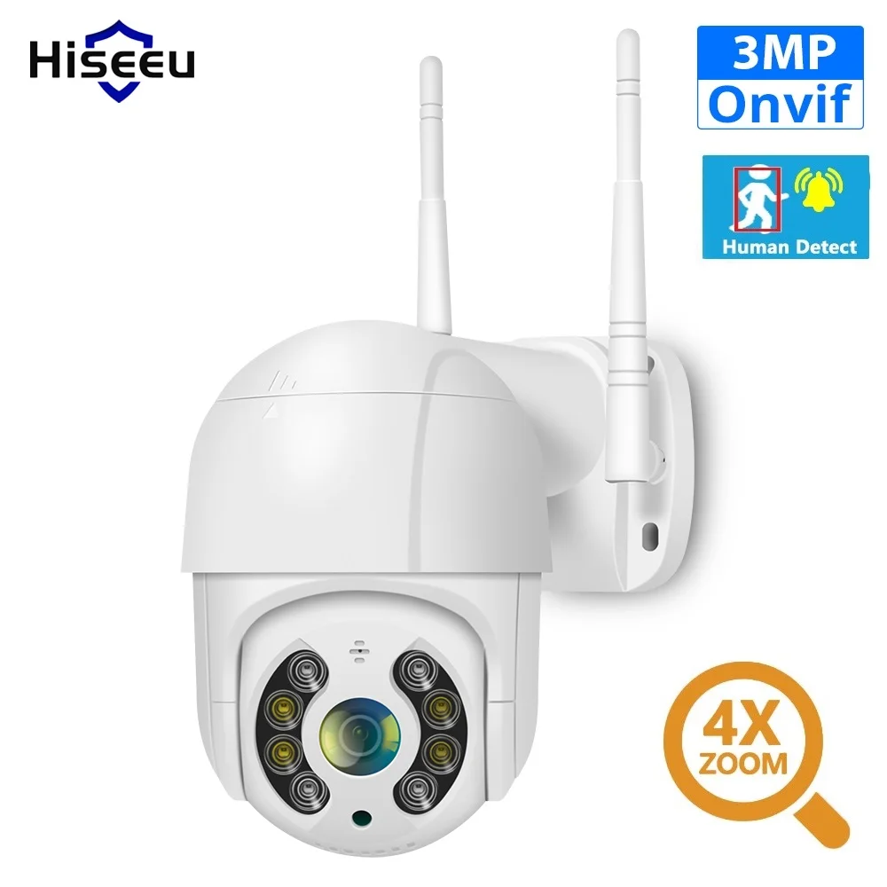 Hiseeu PTZ Wi Fi IP 2 МП 1080P ONVIF водонепроницаемая для использования вне помещения с картой