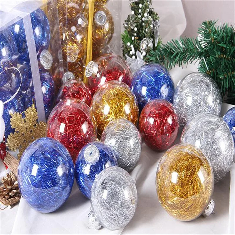 8 шт 10 см ручной работы прозрачные Рождественские шары Merry Christmas Tree подвесные украшения Рождественские шары для украшения вечерние DIY