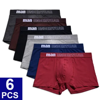 

Cotton Underpants Soft Boxer For Men 6pcs/lot Breathable Solid Underwear Flexible Boxer Shorts Underpants Male Vetement Homme