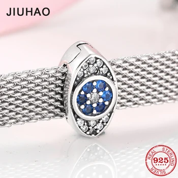 

100% Authentic 925 Sterling Silver Evil beautiful eye clips Beads for Jewelry making Fit Original reflection Clip Charm Bracelet