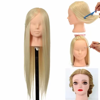 

Female 22inches Training Head Mannequins For Hairdressing Practise Hairstyle Head Manikin Dummy Dolls With Free Holder