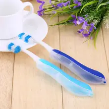 Темно-синяя Складная зубная щетка, компактная складная зубная щетка для кемпинга, пеших прогулок на открытом воздухе, легко брать для взрослых, инструмент для чистки зубов