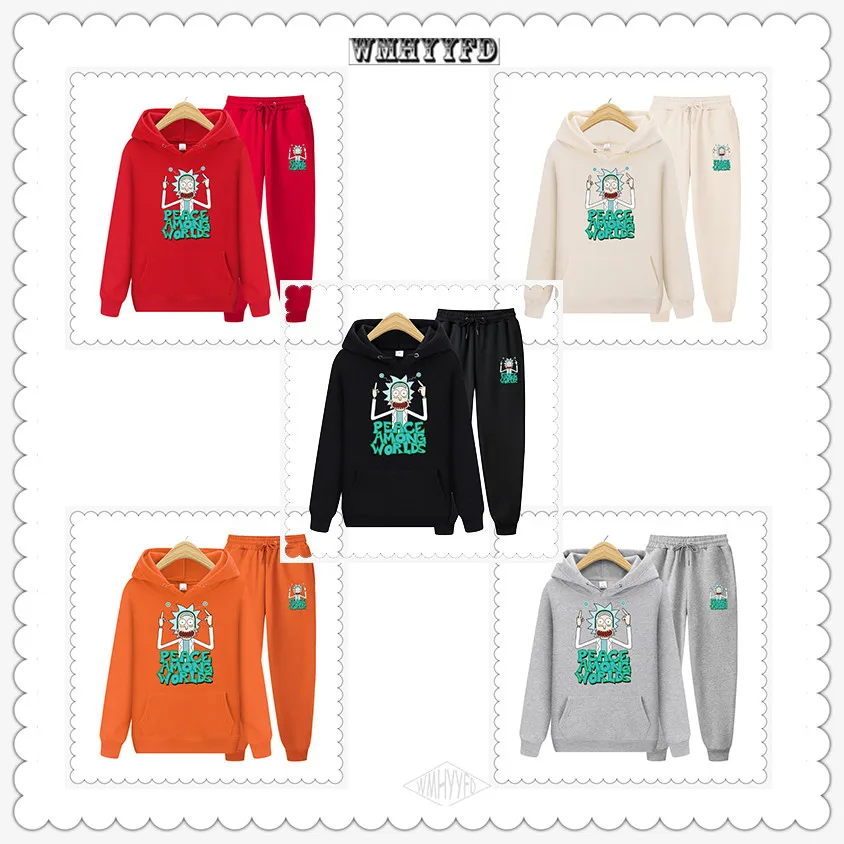 

New Wmhyyfd Hoodie Mannen Vrouwen Unisex Lange Mouw Hoodie + Broek Print Rick En Morty Sweatshirt Mannen casual Merk Hoodie Jas